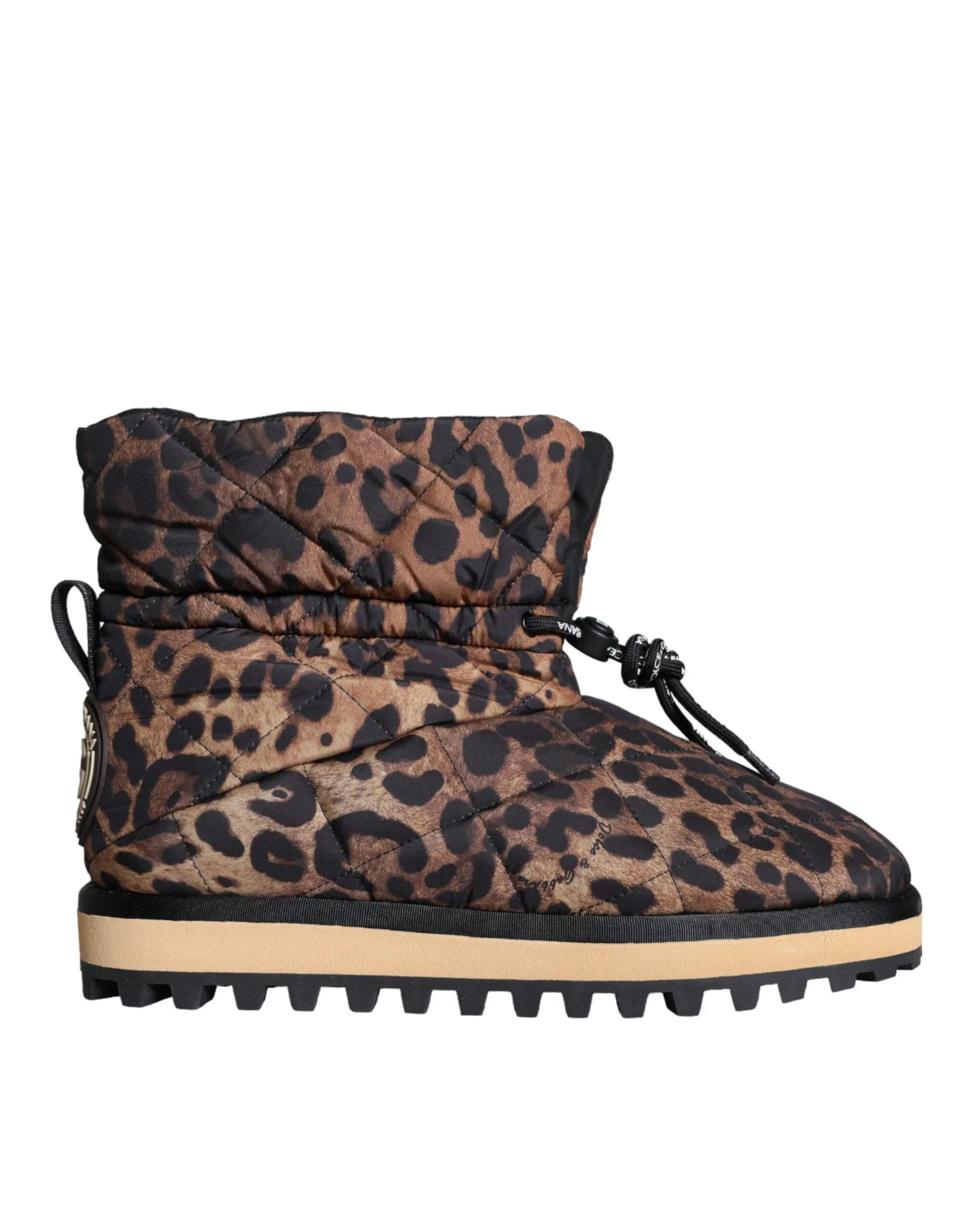 Dolce & Gabbana Brown Leopard Ankle Boots Padded Shoes - Zeiniez