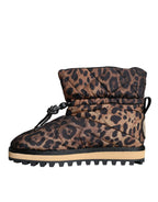 Dolce & Gabbana Brown Leopard Ankle Boots Padded Shoes - Zeiniez