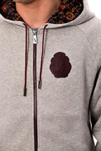 Billionaire Italian Couture Gray Cotton Hooded Sweatsuit - Zeiniez