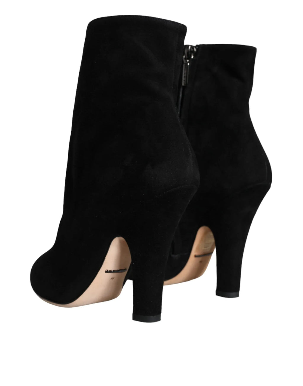 Dolce & Gabbana Black Suede Leather Mid Calf Boots Shoes - Zeiniez