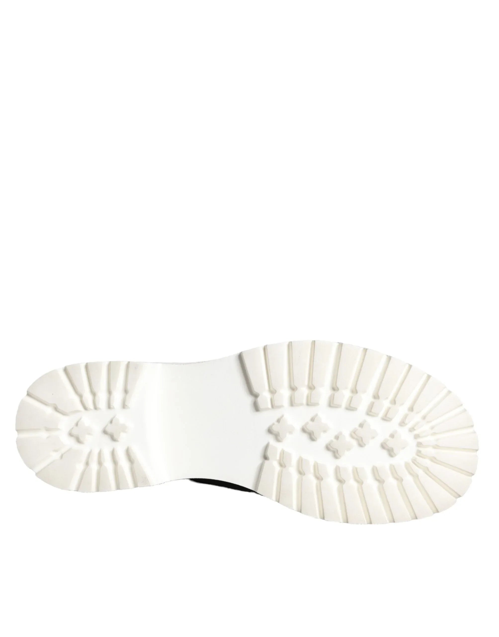 Dolce & Gabbana Black Leather Combat Mid Calf Boots Shoes - Zeiniez