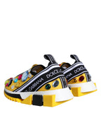 Dolce & Gabbana Yellow Sorrento Crystals Sneakers Womens Shoes - Zeiniez
