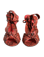 Dolce & Gabbana Coral Exotic Leather Heels Sandals Shoes - Zeiniez