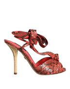 Dolce & Gabbana Coral Exotic Leather Heels Sandals Shoes - Zeiniez