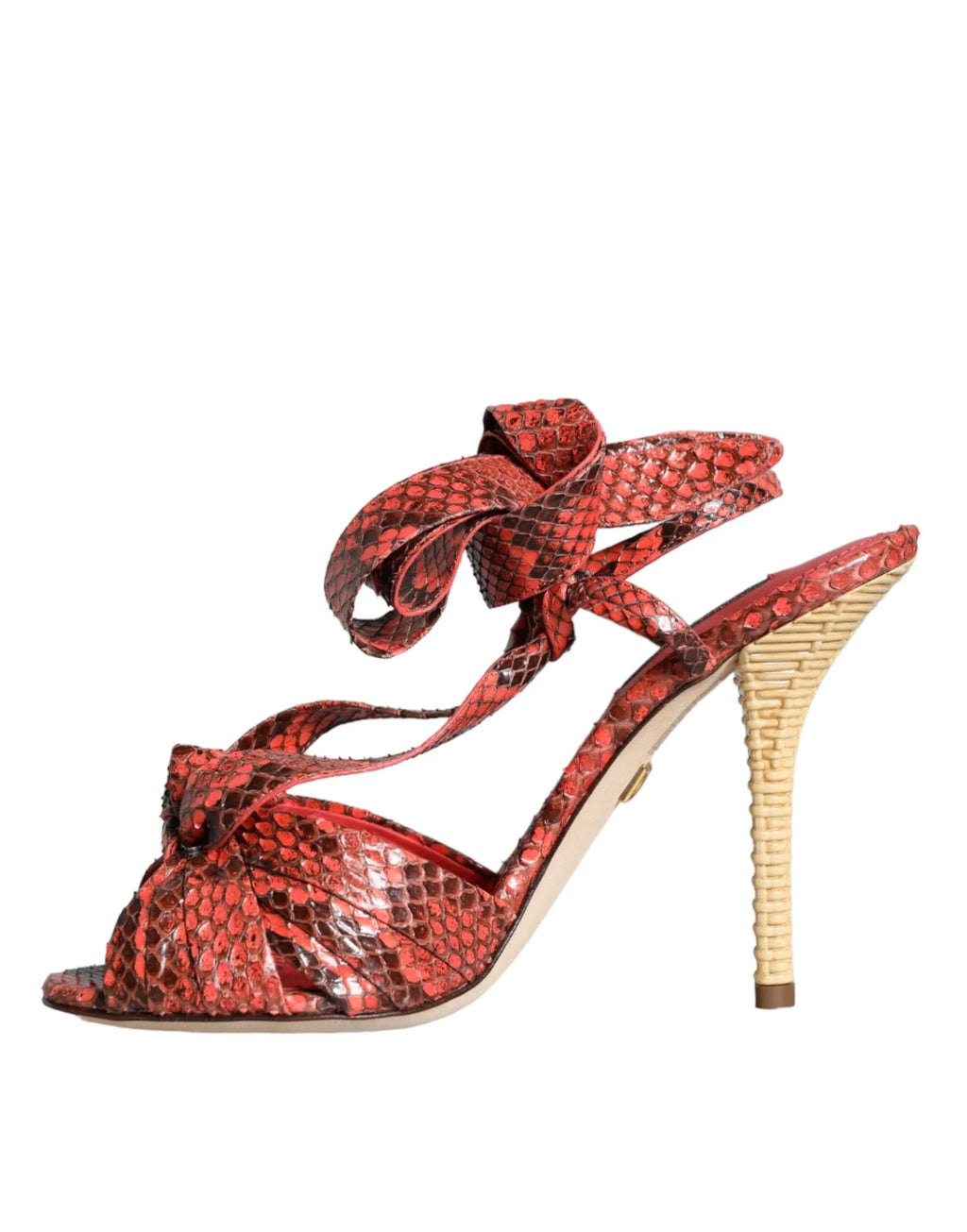 Dolce & Gabbana Coral Exotic Leather Heels Sandals Shoes - Zeiniez
