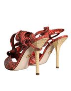 Dolce & Gabbana Coral Exotic Leather Heels Sandals Shoes - Zeiniez