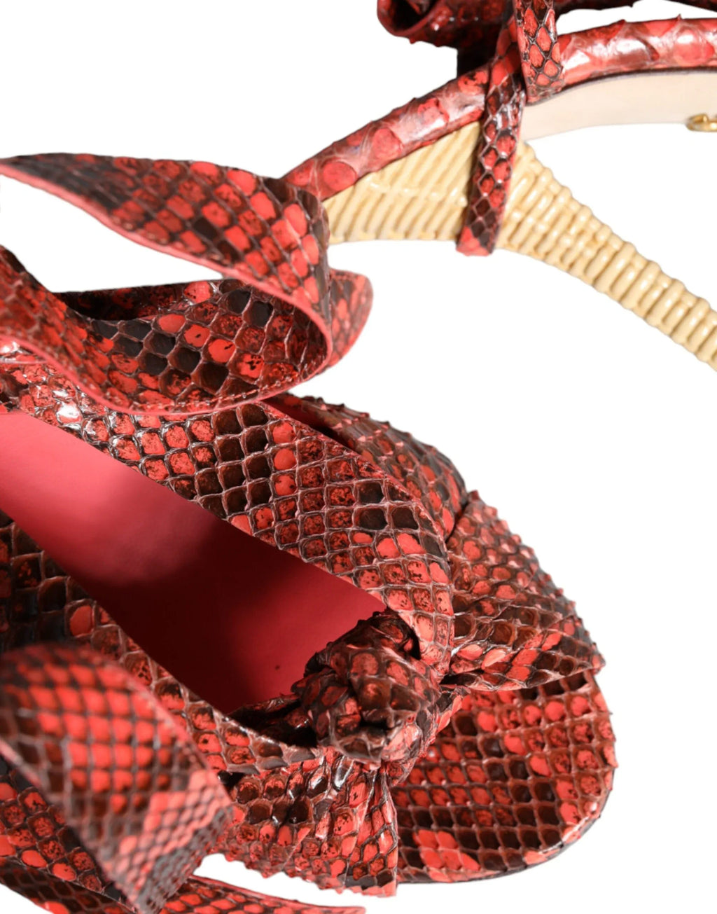 Dolce & Gabbana Coral Exotic Leather Heels Sandals Shoes - Zeiniez