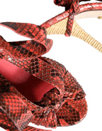 Dolce & Gabbana Coral Exotic Leather Heels Sandals Shoes - Zeiniez