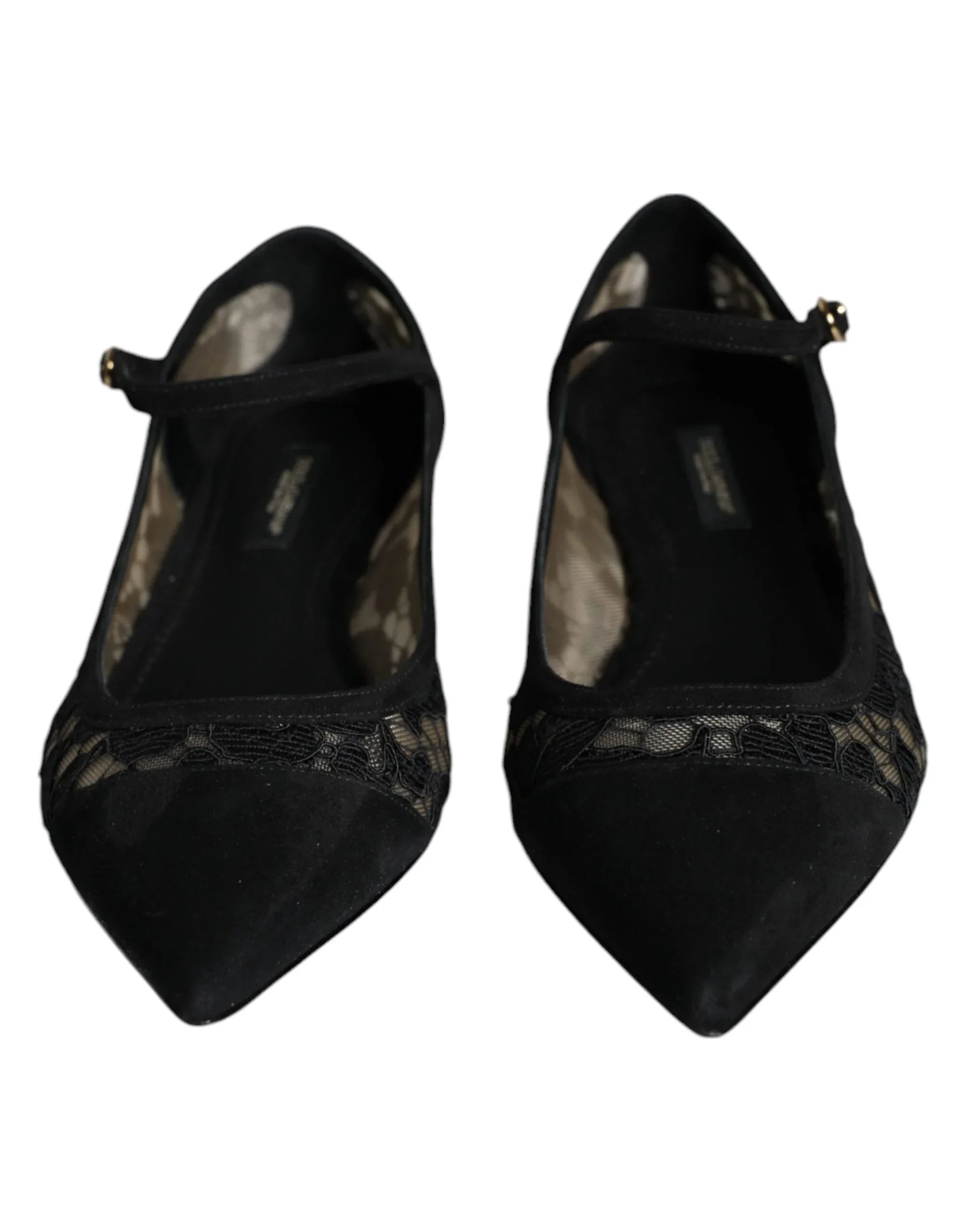 Dolce & Gabbana Black Taormina Lace Bellucci Flats Shoes - Zeiniez