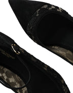 Dolce & Gabbana Black Taormina Lace Bellucci Flats Shoes - Zeiniez