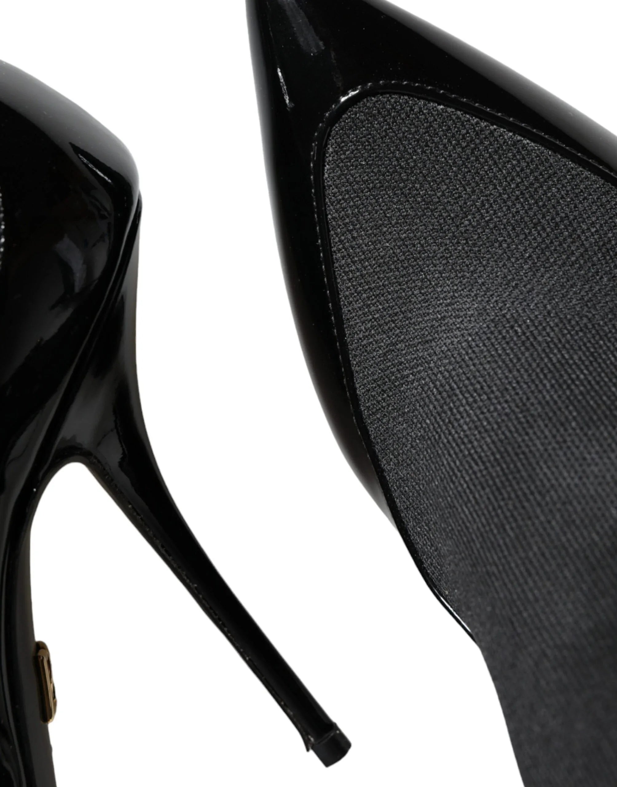 Dolce & Gabbana Black Leather Stilettos Booties Socks Shoes - Zeiniez