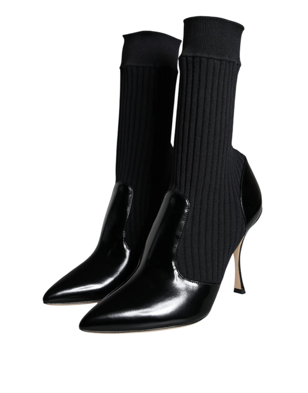 Dolce & Gabbana Black Stretch Stilettos Booties Socks Shoes - Zeiniez