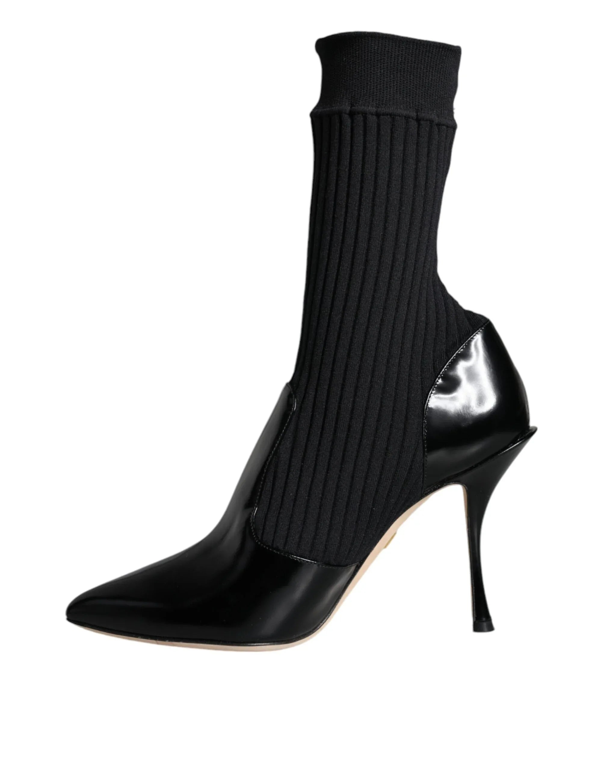 Dolce & Gabbana Black Stretch Stilettos Booties Socks Shoes - Zeiniez