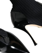 Dolce & Gabbana Black Stretch Stilettos Booties Socks Shoes - Zeiniez