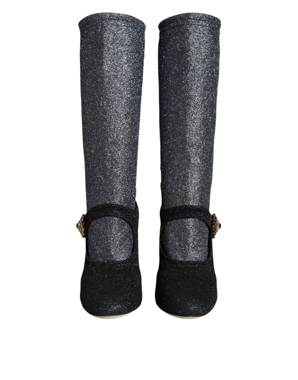 Dolce & Gabbana Black Crystal Mary Janes Booties Shoes - Zeiniez