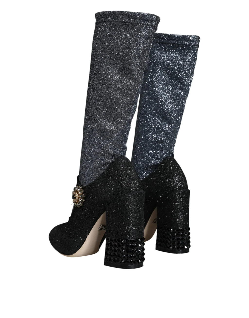 Dolce & Gabbana Black Crystal Mary Janes Booties Shoes - Zeiniez