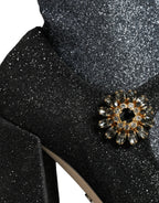 Dolce & Gabbana Black Crystal Mary Janes Booties Shoes - Zeiniez