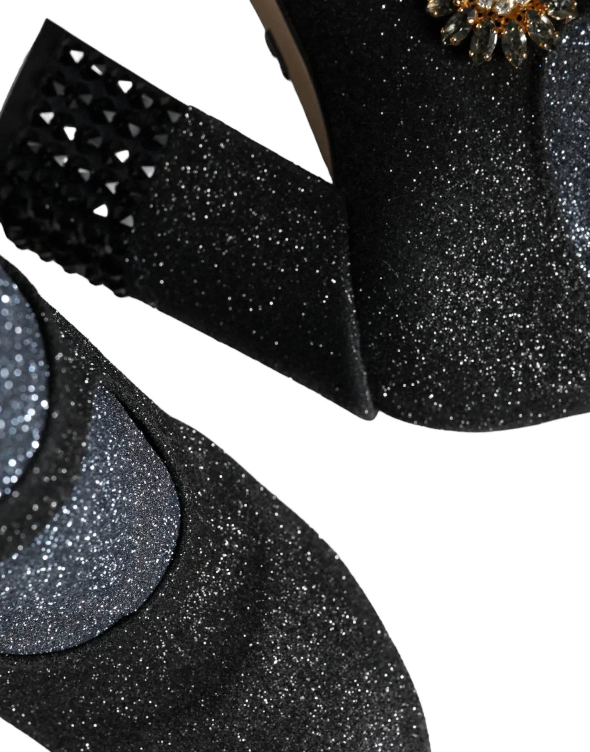 Dolce & Gabbana Black Crystal Mary Janes Booties Shoes - Zeiniez