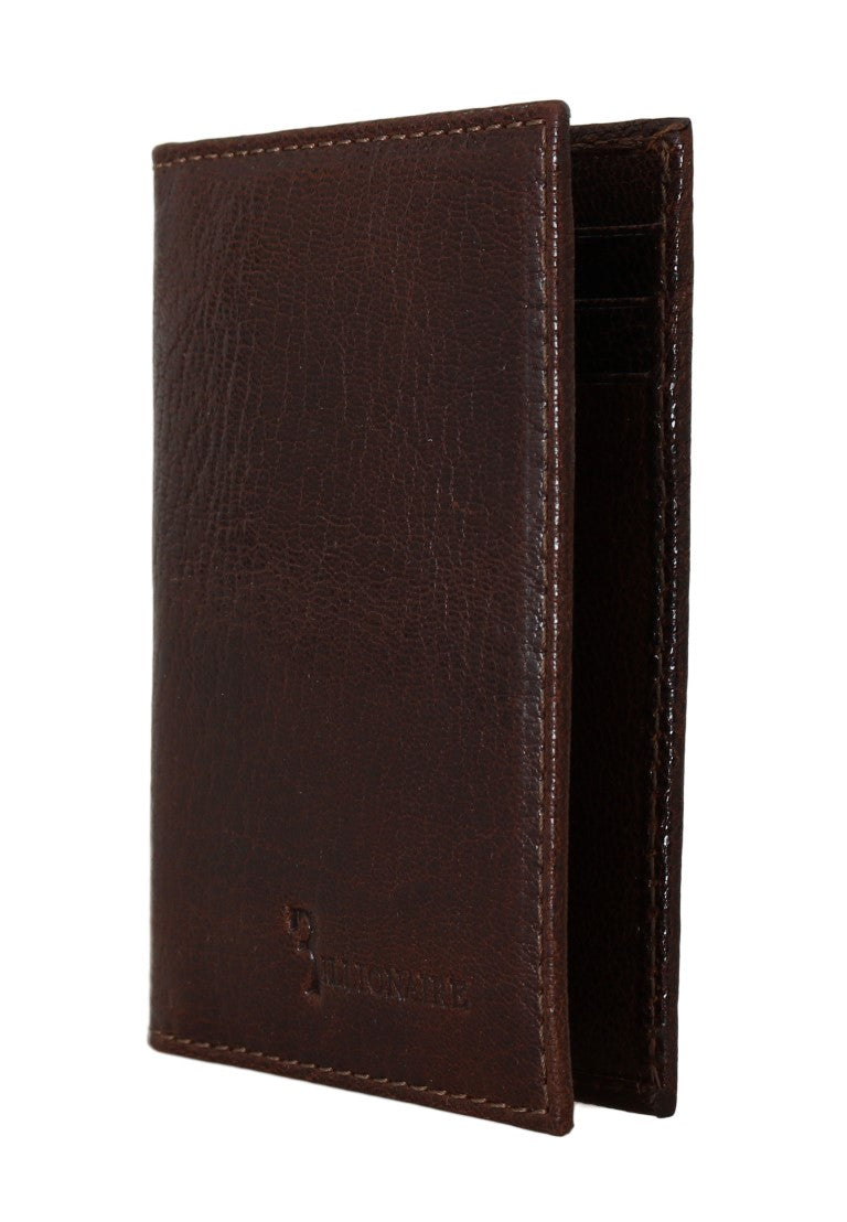Billionaire Italian Couture Brown Leather Bifold Wallet - Zeiniez
