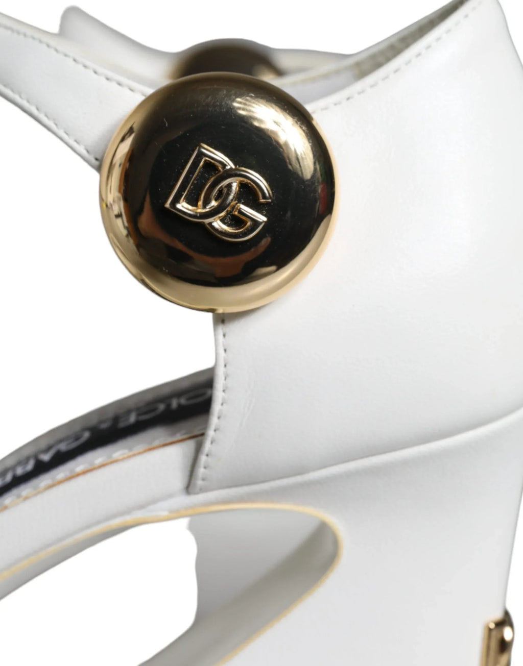 Dolce & Gabbana White Leather Heels Keira Sandals Shoes - Zeiniez
