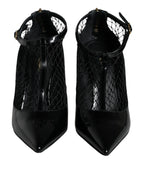 Dolce & Gabbana Black Mesh Patent Leather Heels Pumps Shoes - Zeiniez