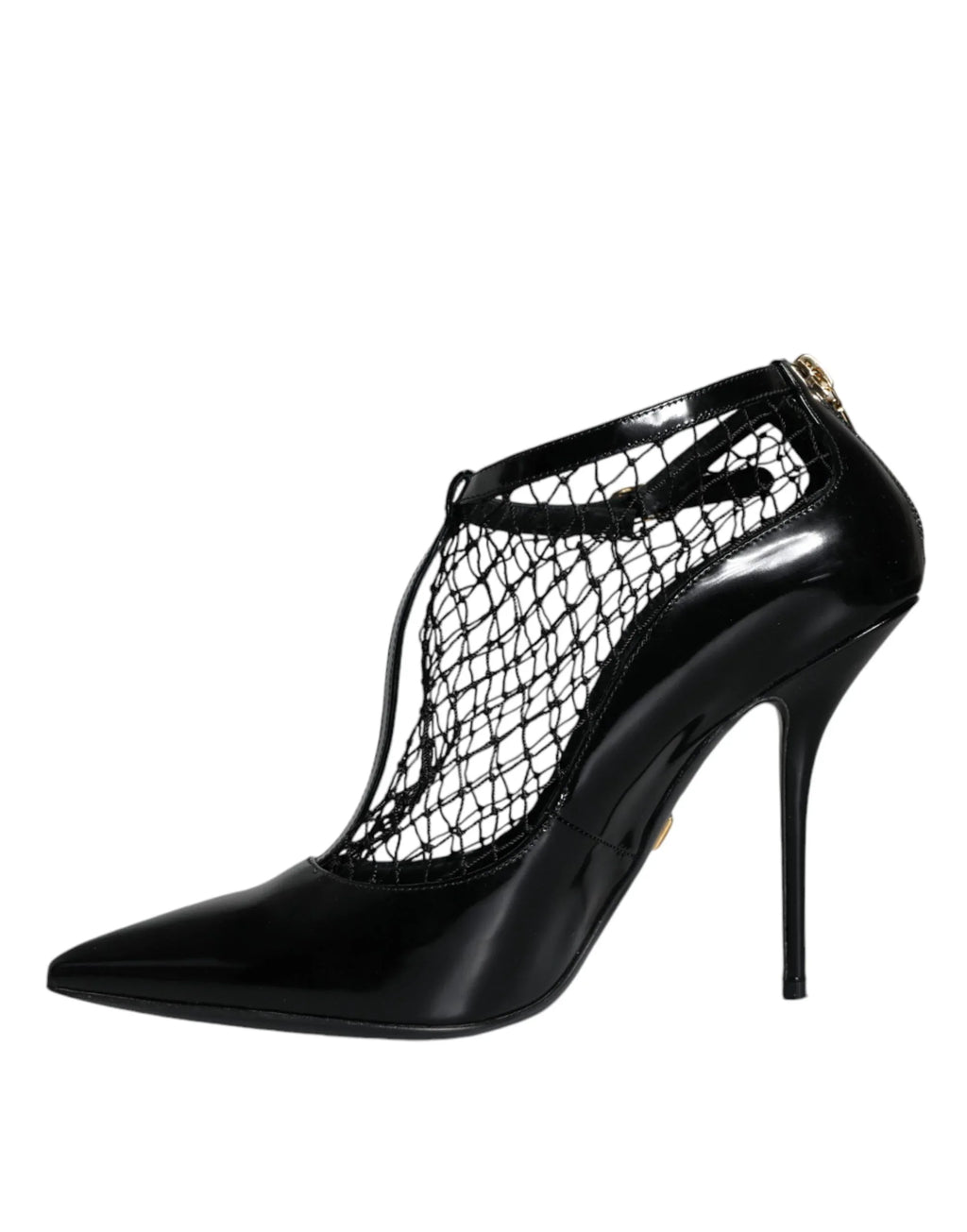 Dolce & Gabbana Black Mesh Patent Leather Heels Pumps Shoes - Zeiniez