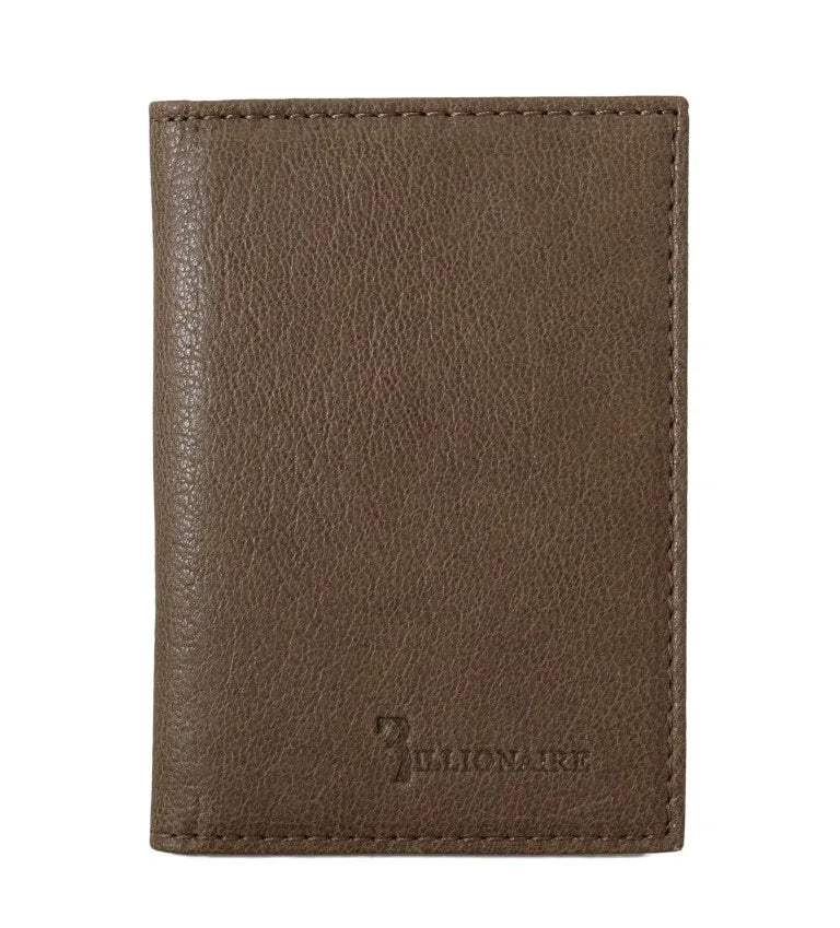 Billionaire Italian Couture Brown Leather Bifold Wallet - Zeiniez