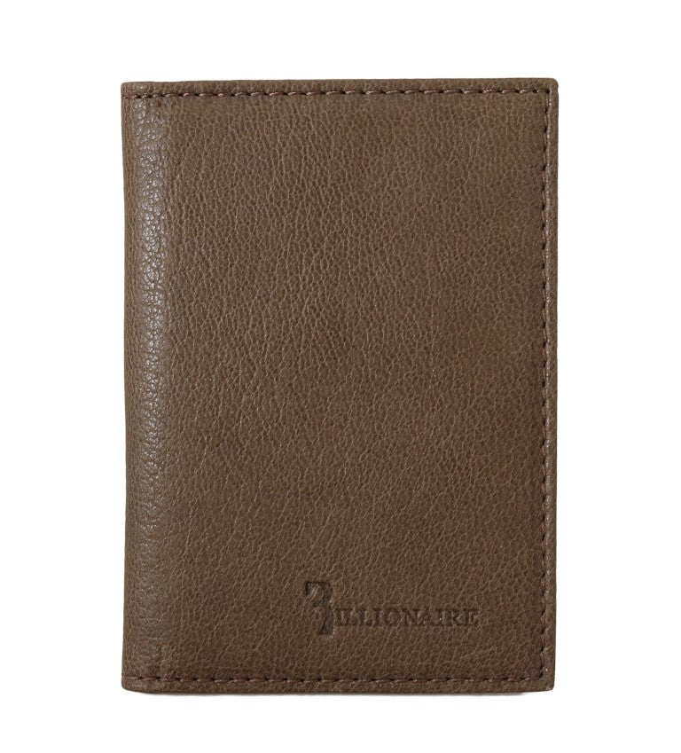 Billionaire Italian Couture Brown Leather Bifold Wallet - Zeiniez
