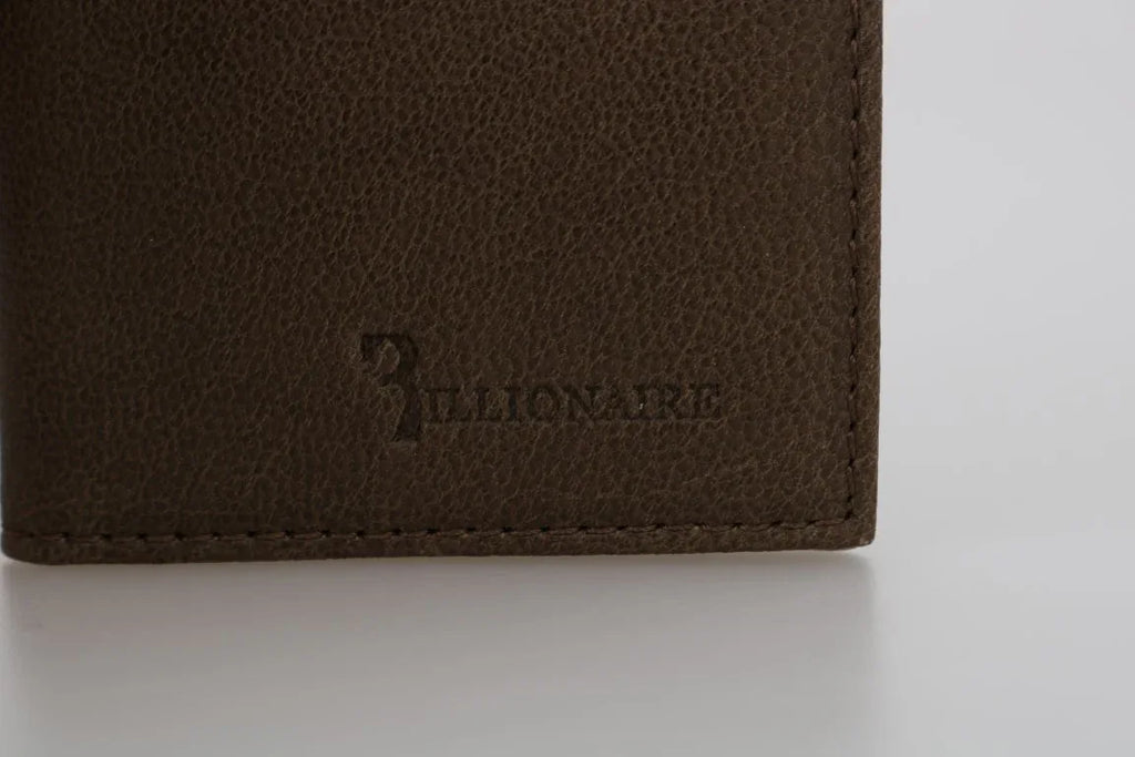 Billionaire Italian Couture Brown Leather Bifold Wallet - Zeiniez