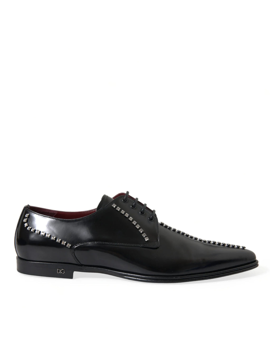 Dolce & Gabbana Black Leather Crystal Dress Formal Shoes - Zeiniez