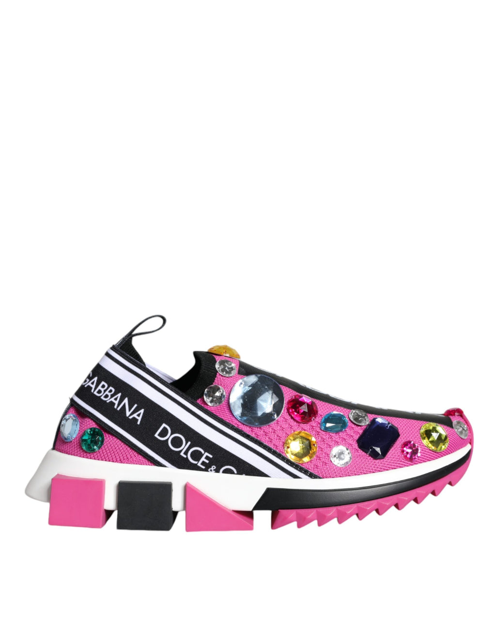 Dolce & Gabbana Pink Sorrento Crystals Low Top Sneakers Shoes - Zeiniez