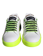 Dolce & Gabbana White Leather Portofino Low Top Sneakers Shoes - Zeiniez