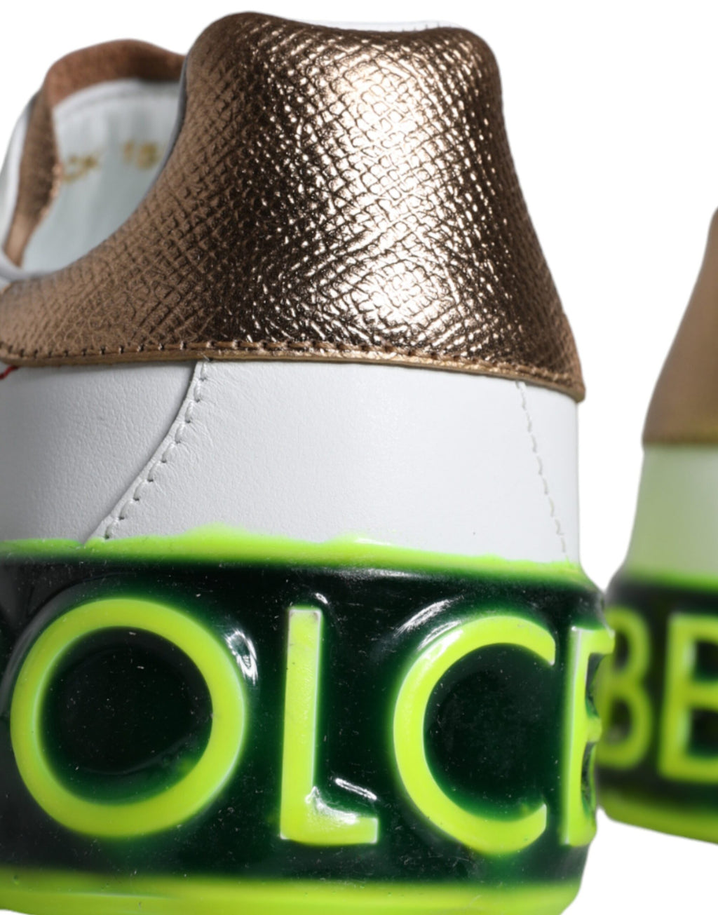 Dolce & Gabbana White Leather Portofino Low Top Sneakers Shoes - Zeiniez