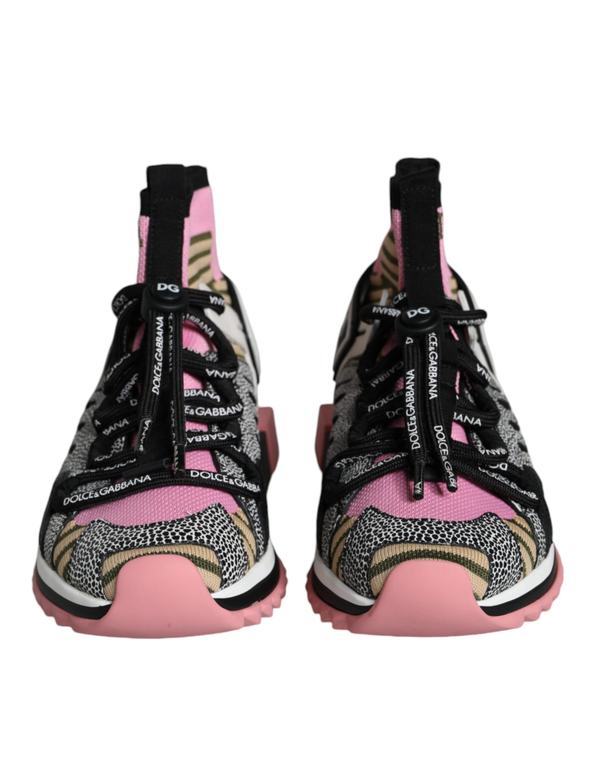 Dolce & Gabbana Multicolor Sorrento Socks Logo Sneakers Shoes - Zeiniez