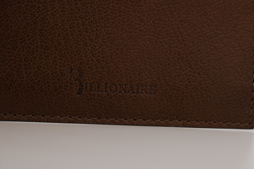 Billionaire Italian Couture Brown Leather Cardholder Wallet - Zeiniez