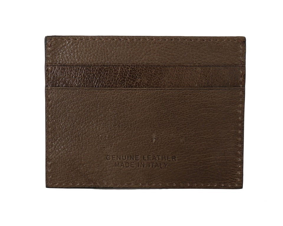 Billionaire Italian Couture Brown Leather Cardholder Wallet - Zeiniez