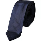 Dolce & Gabbana Dark Blue Silk Skinny Adjustable Tie - Zeiniez