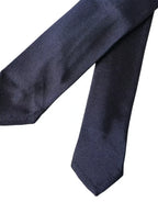 Dolce & Gabbana Dark Blue Silk Skinny Adjustable Tie - Zeiniez