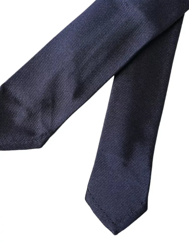 Dolce & Gabbana Dark Blue Silk Skinny Adjustable Tie - Zeiniez