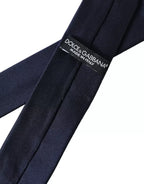 Dolce & Gabbana Dark Blue Silk Skinny Adjustable Tie - Zeiniez