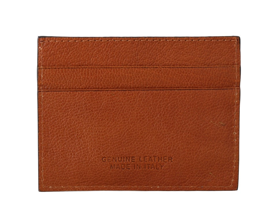 Billionaire Italian Couture Brown Leather Cardholder Wallet - Zeiniez