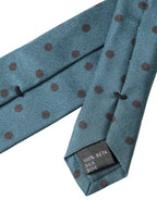 Dolce & Gabbana Green Black Polka Dot Silk Adjustable Men Tie - Zeiniez