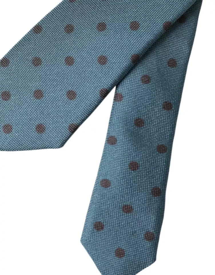 Dolce & Gabbana Green Black Polka Dot Silk Adjustable Men Tie - Zeiniez