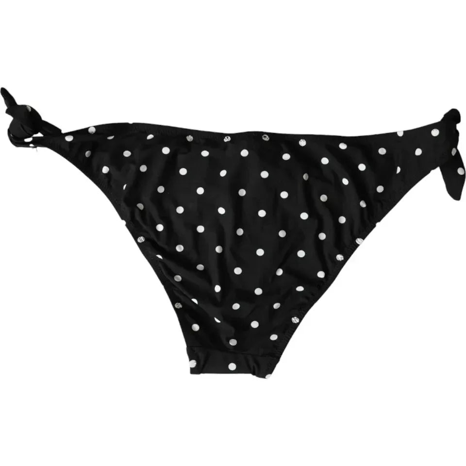 Dolce & Gabbana Black Polka Dot Swimwear Beachwear Bottom Bikini - Zeiniez