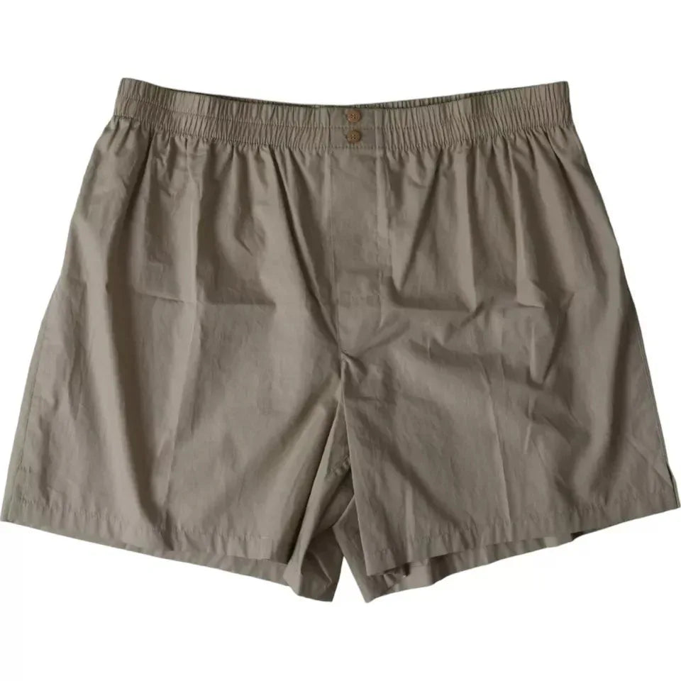 Dolce & Gabbana Brown Cotton Regular Boxer Shorts Underwear - Zeiniez