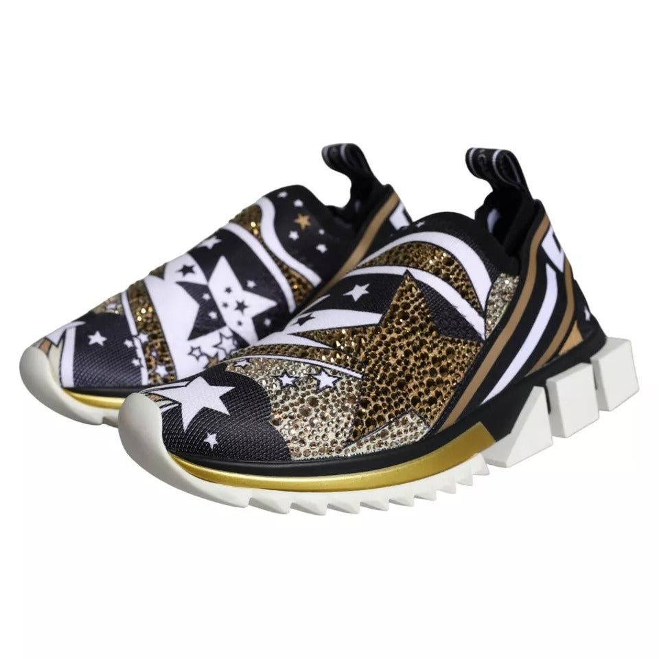 Dolce & Gabbana Multicolor Comet Star Print Sorrento Sneakers Shoes - Zeiniez