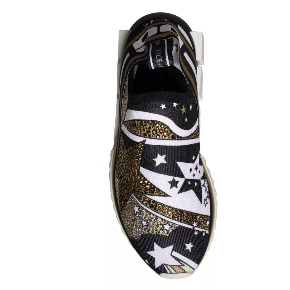 Dolce & Gabbana Multicolor Comet Star Print Sorrento Sneakers Shoes - Zeiniez