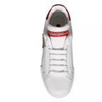 Dolce & Gabbana White Patch Calfskin Nappa Portofino Sneakers Shoes - Zeiniez