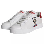 Dolce & Gabbana White Patch Calfskin Nappa Portofino Sneakers Shoes - Zeiniez