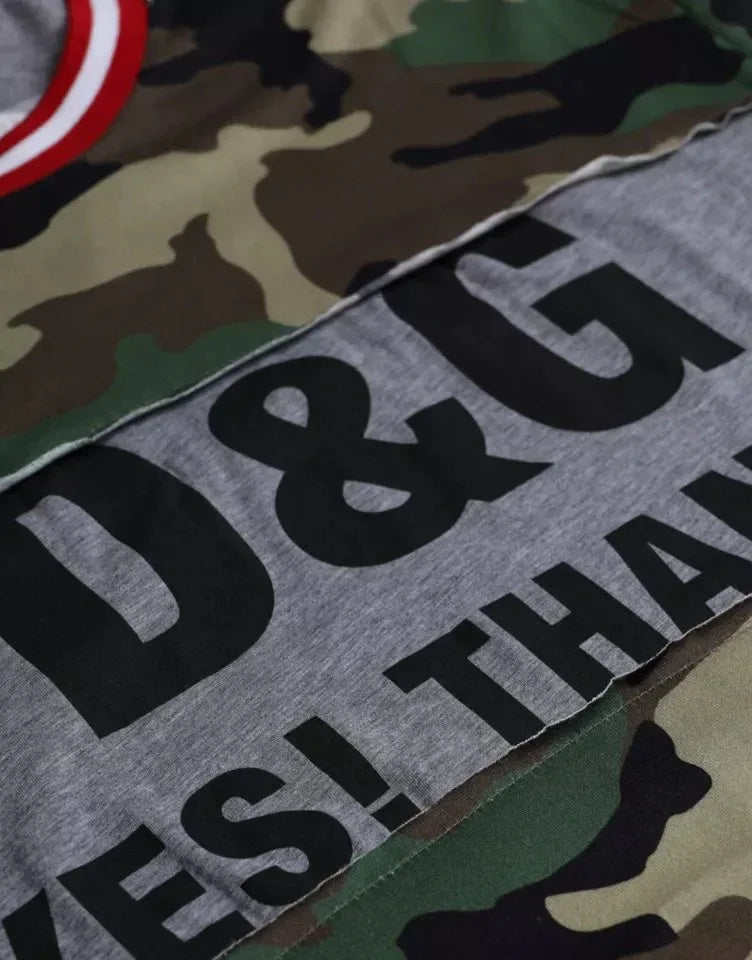 Dolce & Gabbana Multicolor Camouflage Cotton Crew Neck Men T-shirt - Zeiniez